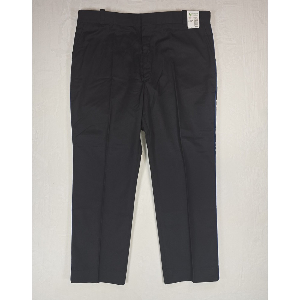 Horace Small Mens 46Rx32 Black Uniform Pants Blue Stripe TA2288 NWT